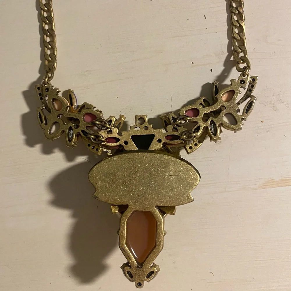 Vintage J Crew Statement Multicolor Stone Necklace